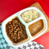 Carne moída refogada, arroz branco e feijão - 350g