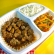 Coxão mole ao barbecue, arroz branco e mix de legumes